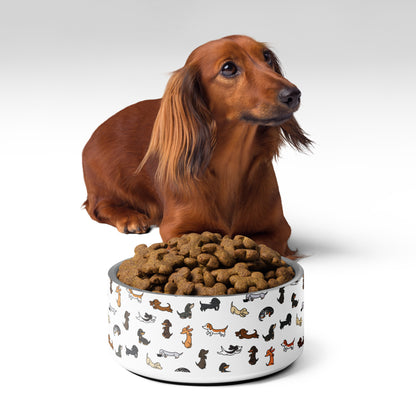 Dachshunds Patterned Pet Bowl