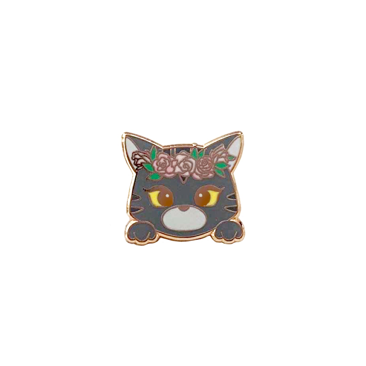 Floral Crown Kitty Pin - Pink Rose