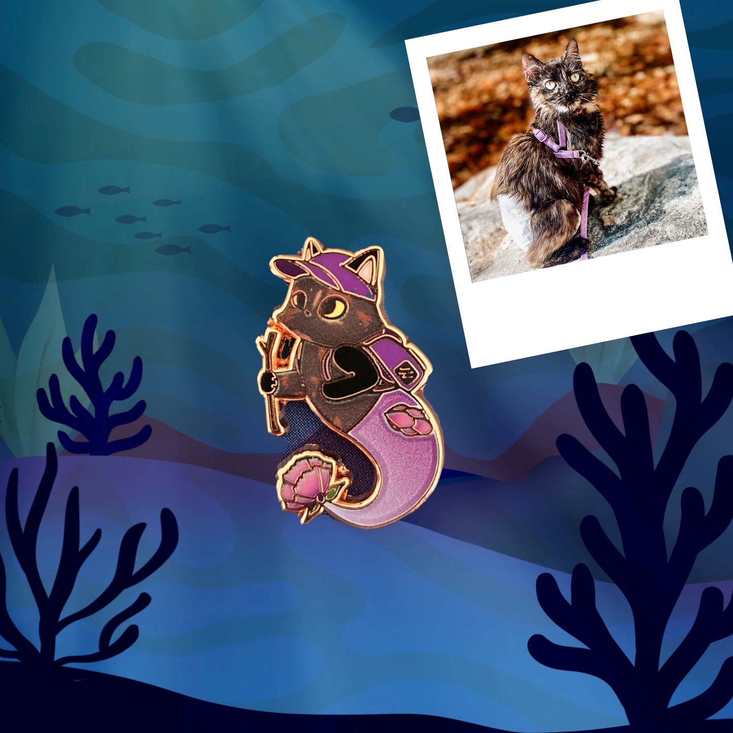 Purrmaid Posie Pin