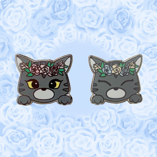 Floral Crown Kitty Pin Set of 2