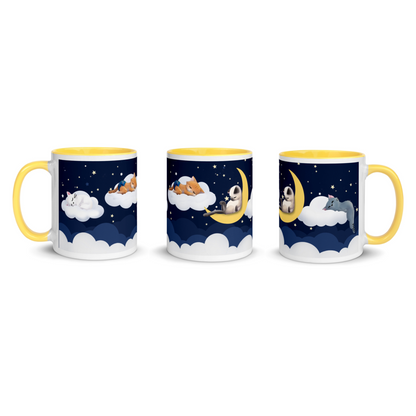 Sleeping Kitties Yellow Mug