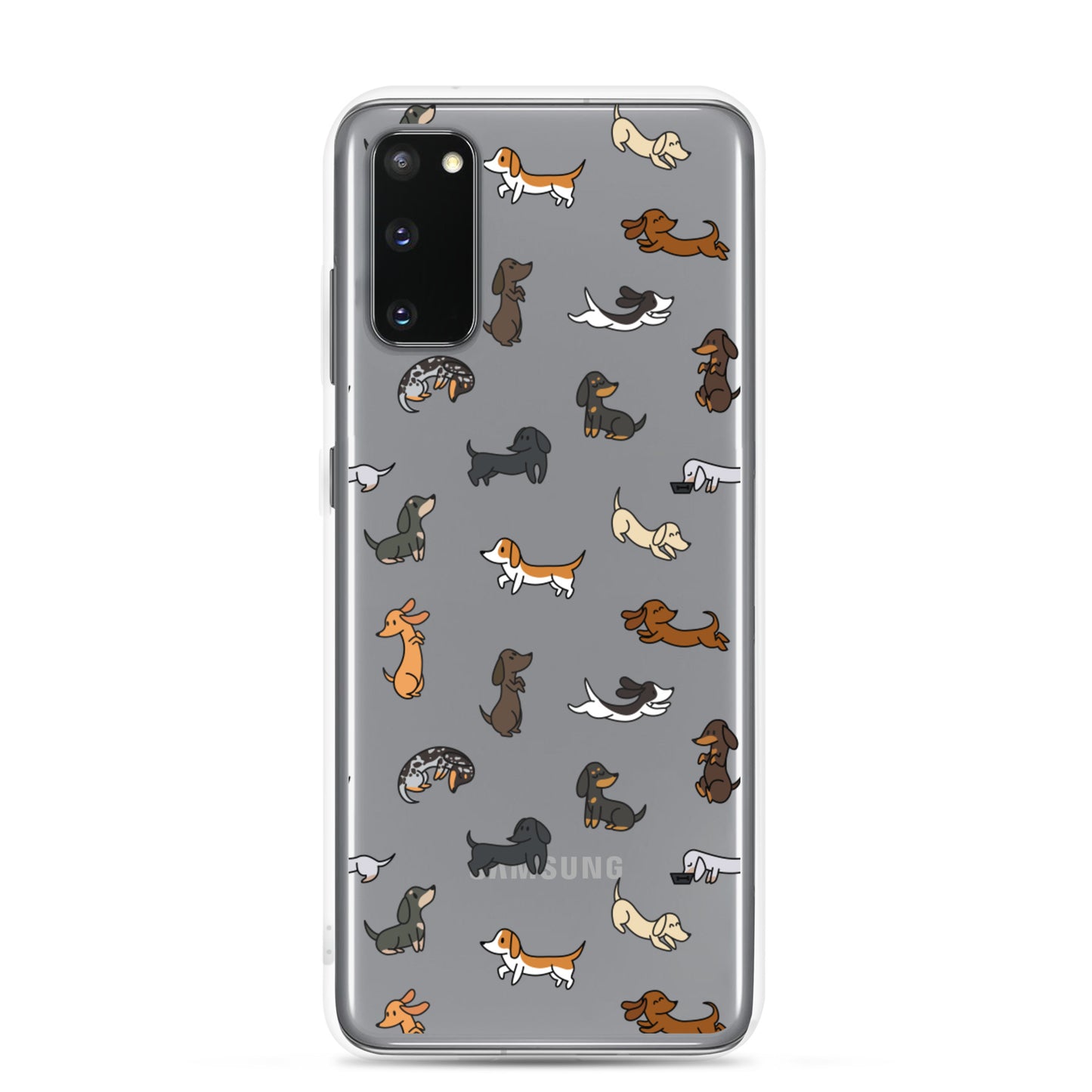 Dachshunds Patterned Clear Samsung Phone Case