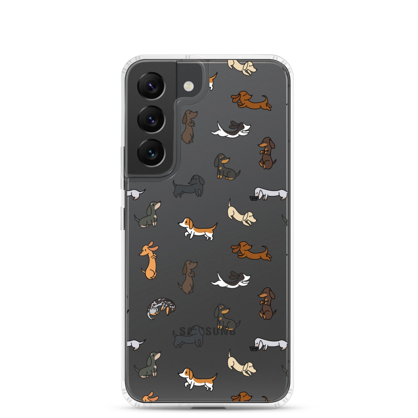 Dachshunds Patterned Clear Samsung Phone Case