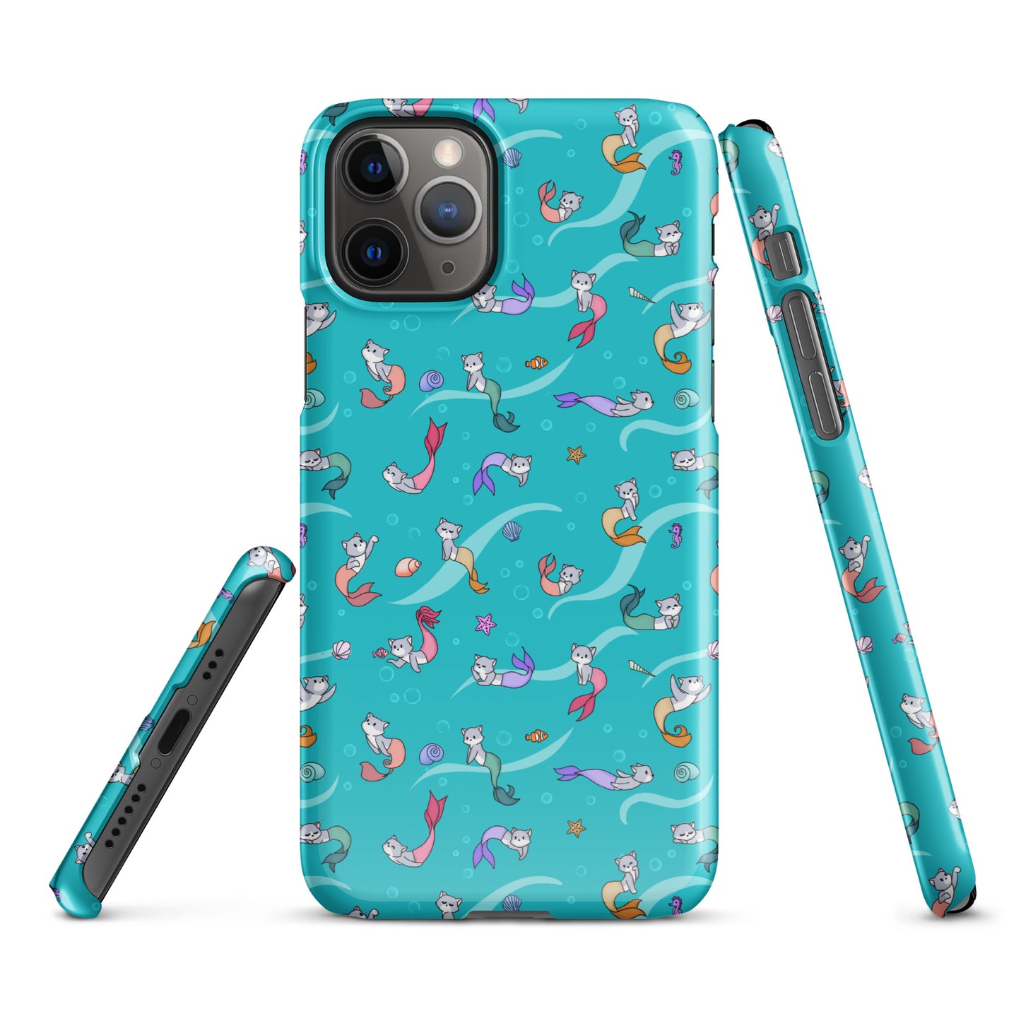 Cute Purrmaids Pattern iPhone Snap Case