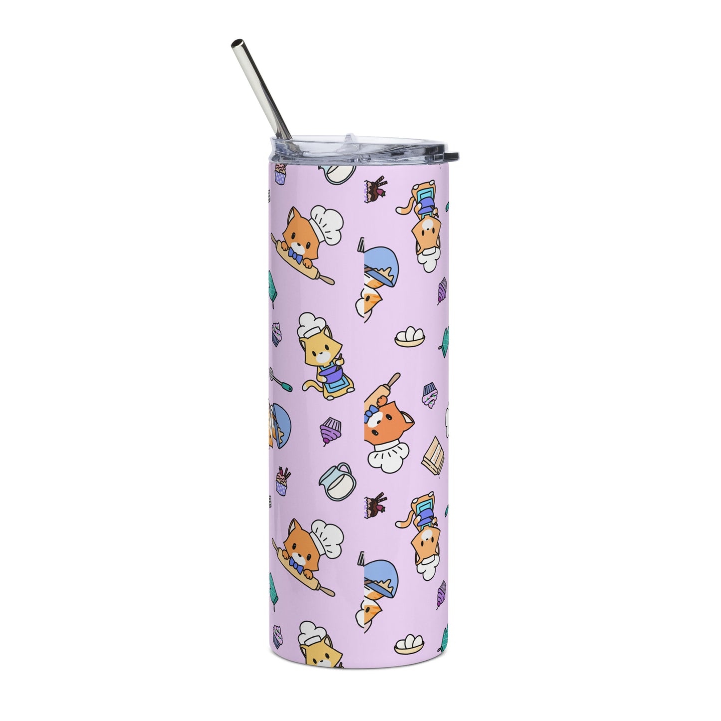 Chef Kitty Patterned Tumbler