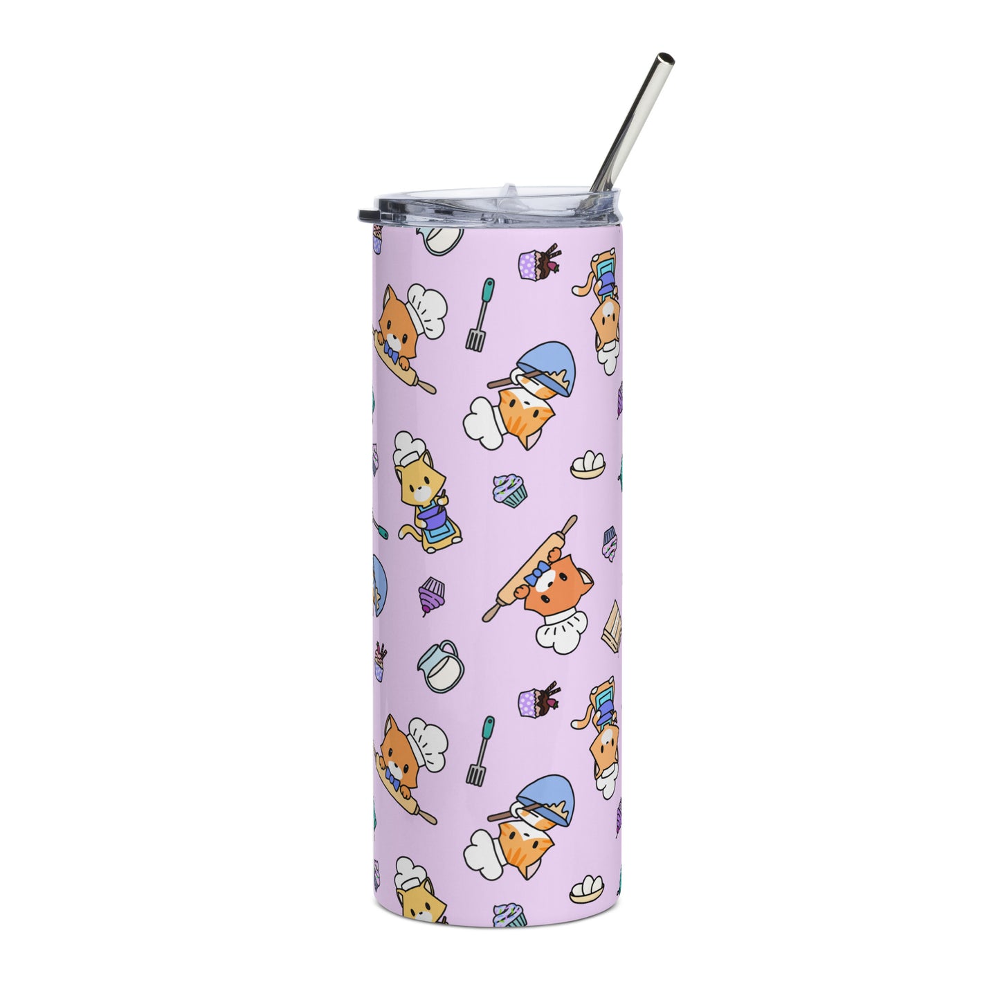 Chef Kitty Patterned Tumbler