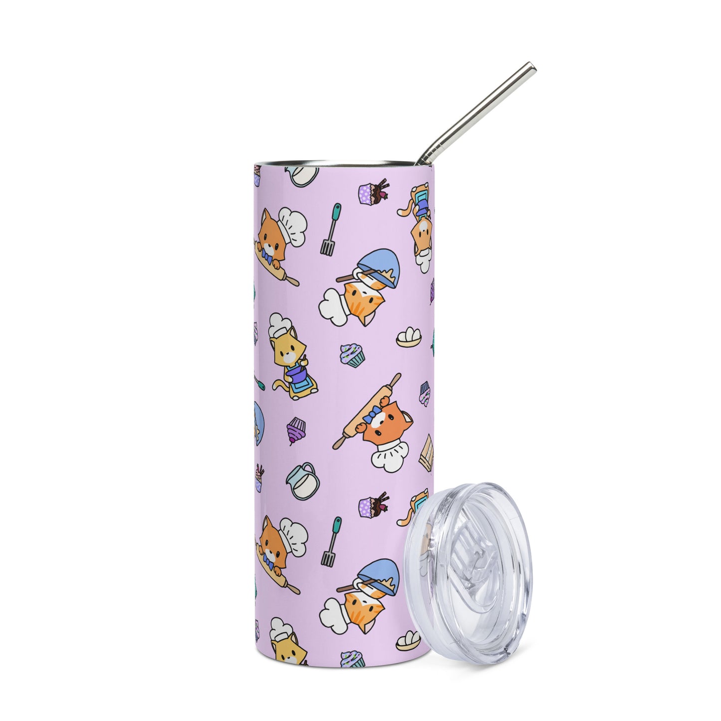 Chef Kitty Patterned Tumbler