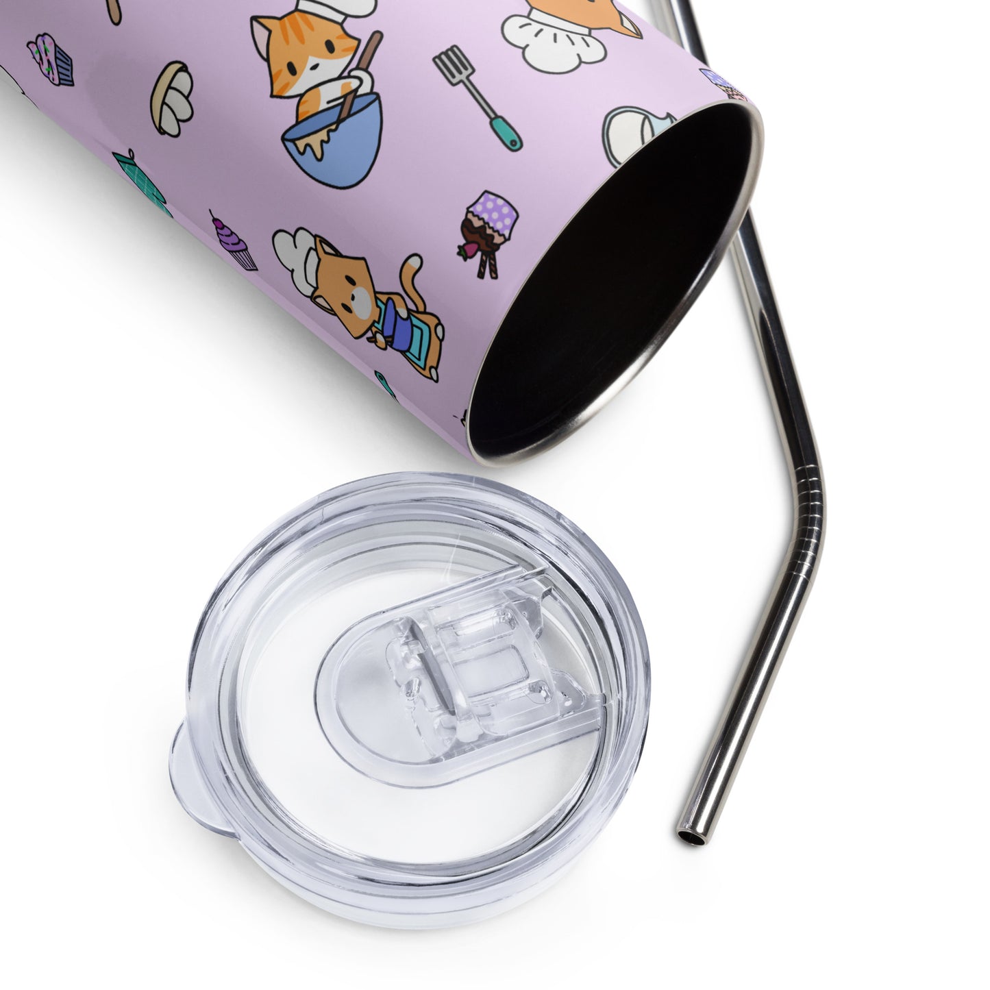 Chef Kitty Patterned Tumbler