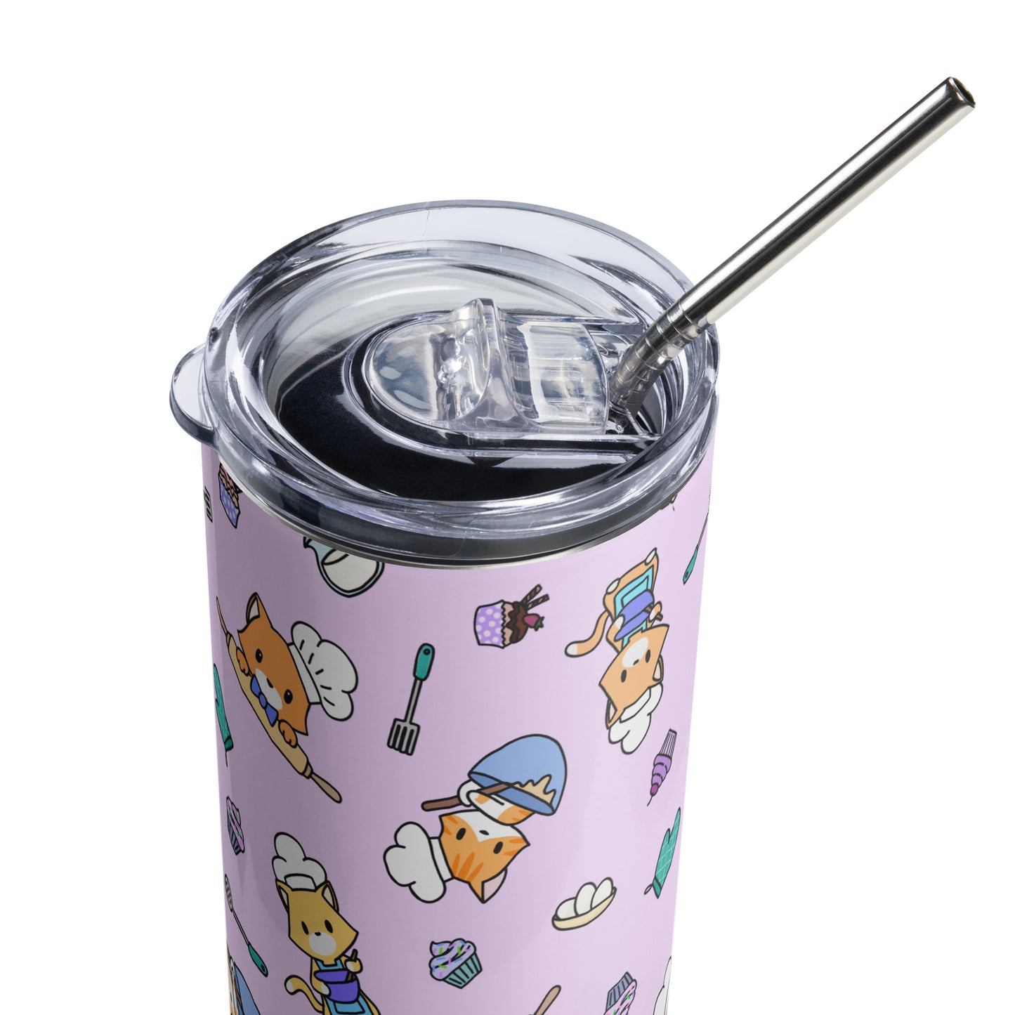 Chef Kitty Patterned Tumbler