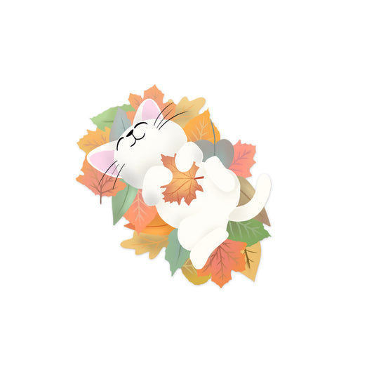 Kitty in Autumn - Sticker