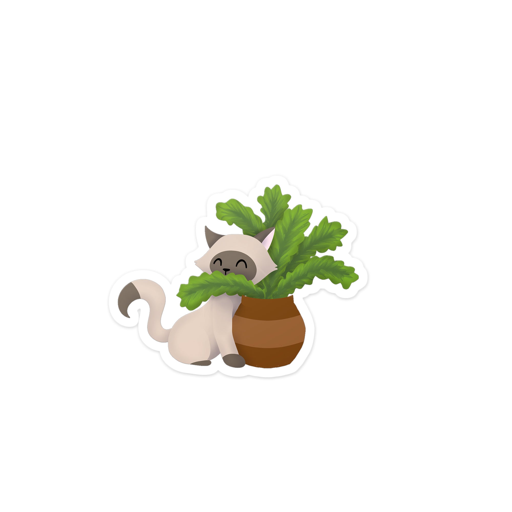 birds nest fern cat Birds Nest Fern Kitty Sticker