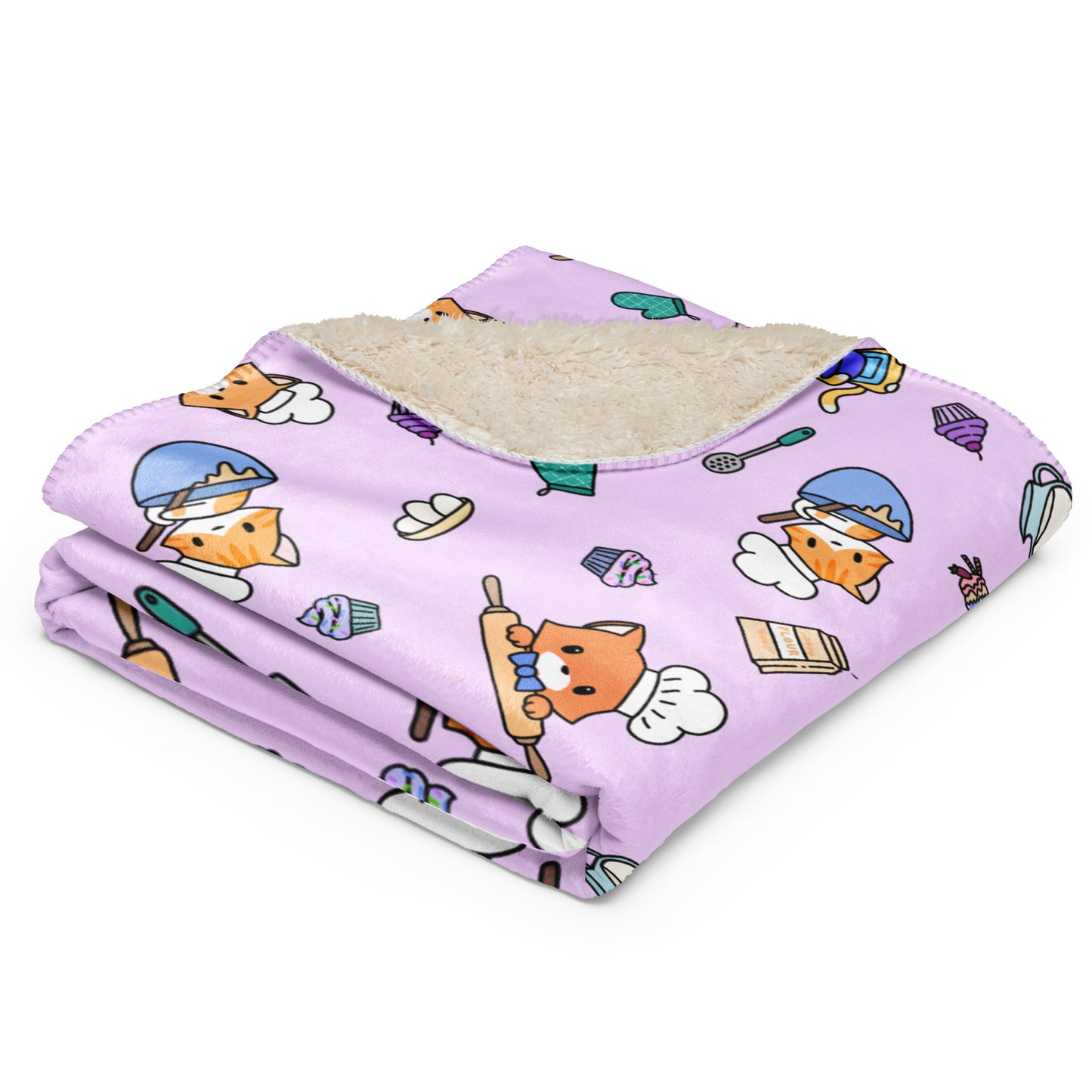 Chef Kitty Patterned Blanket