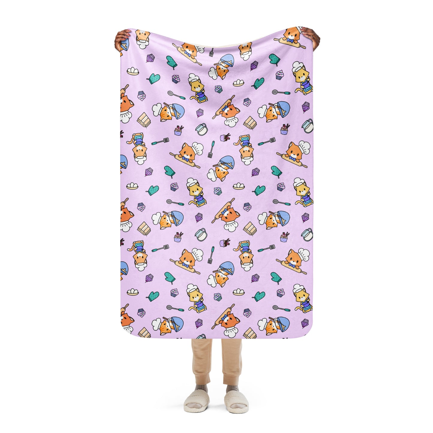 Chef Kitty Patterned Blanket