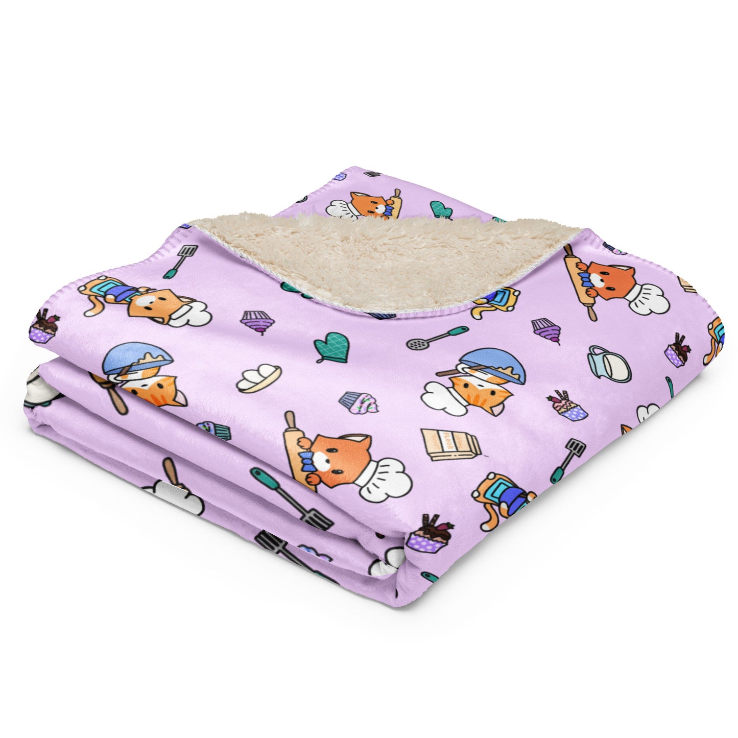 Chef Kitty Patterned Blanket