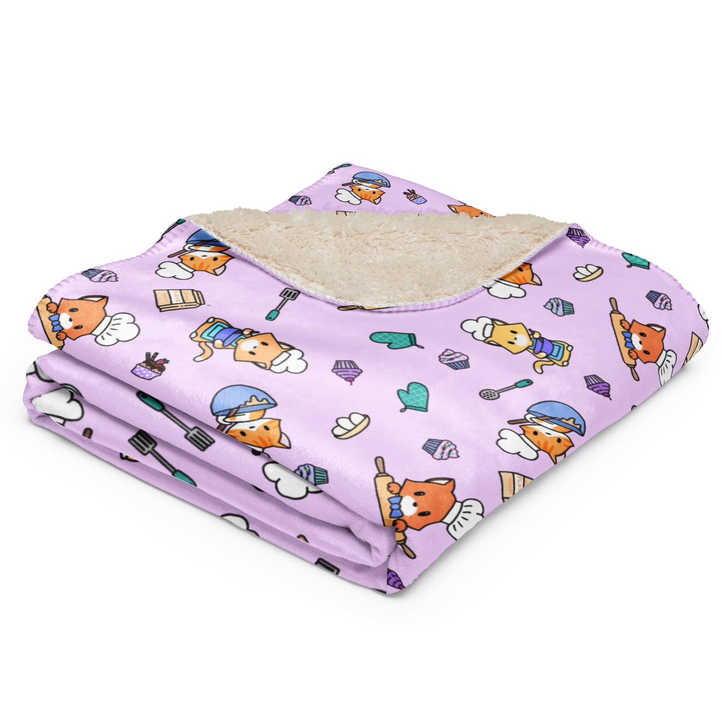 Chef Kitty Patterned Blanket