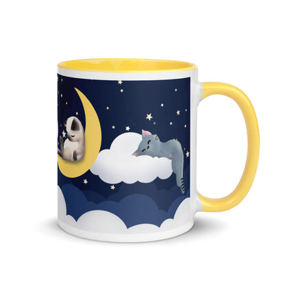 Sleeping Kitties Yellow Mug