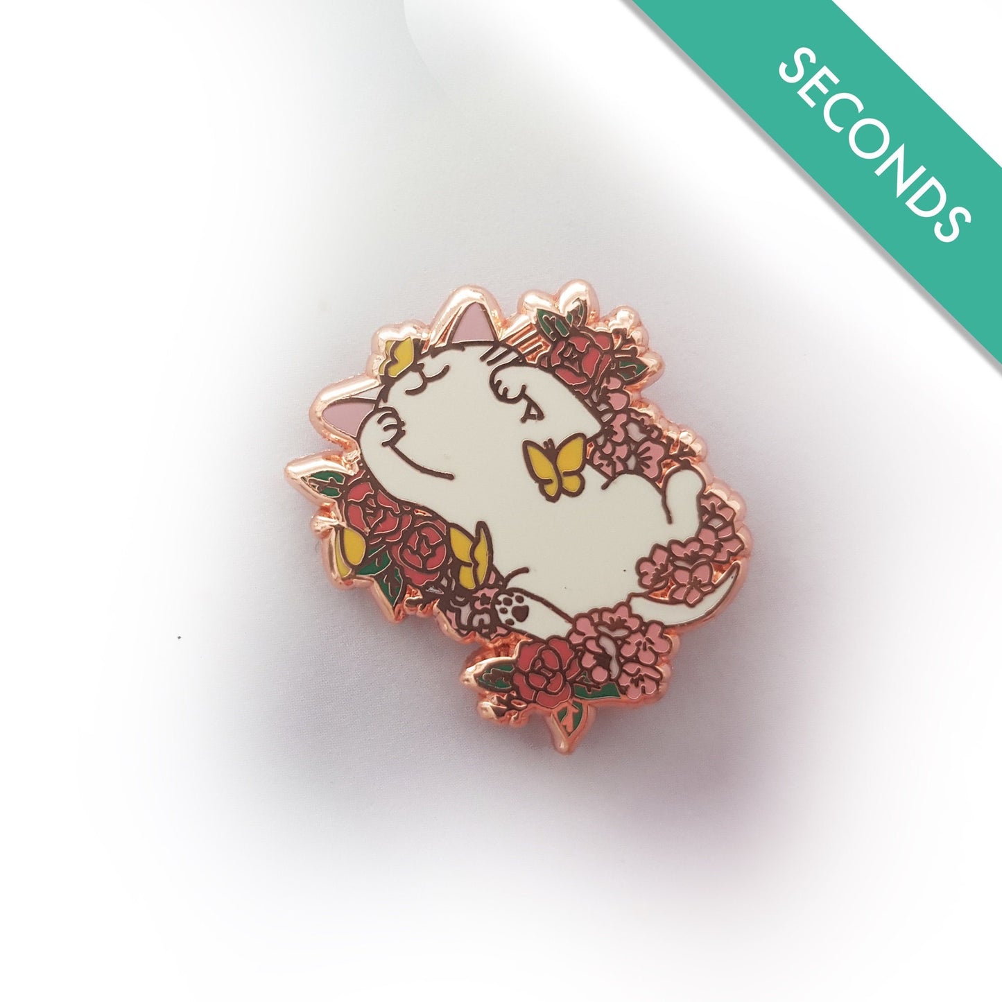Spring Florals Kitty - Pin Seconds - Small Enamel Pin