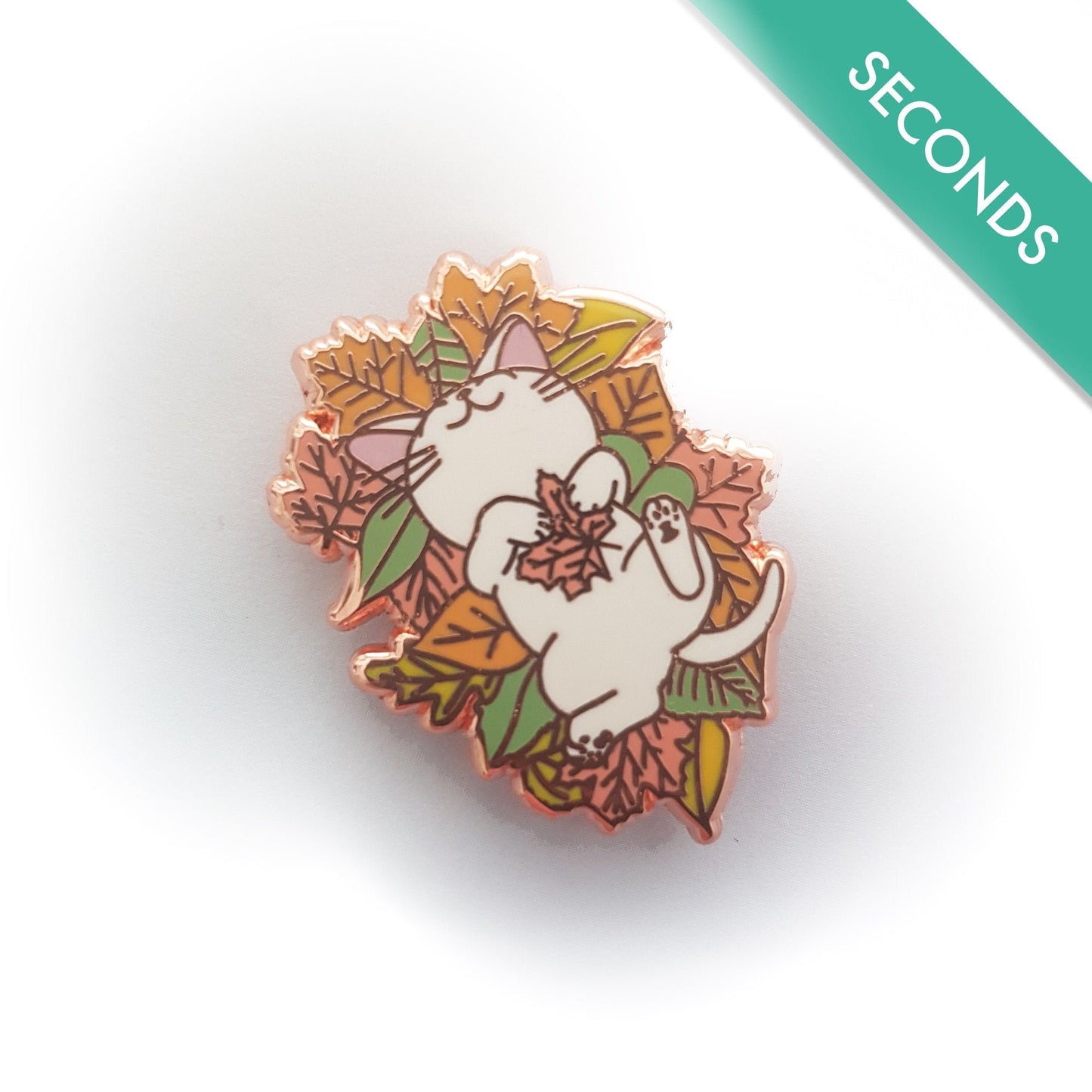 Autumn Leaves Kitty - Pin Seconds - Small Enamel Pin