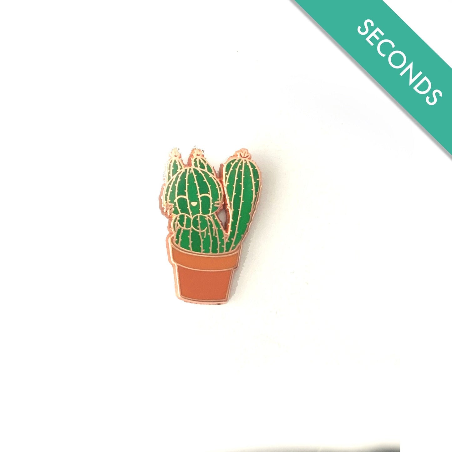Cactus Cat - Pin Seconds - Small Enamel Pins, Momma and Baby Cactus Cat Pins