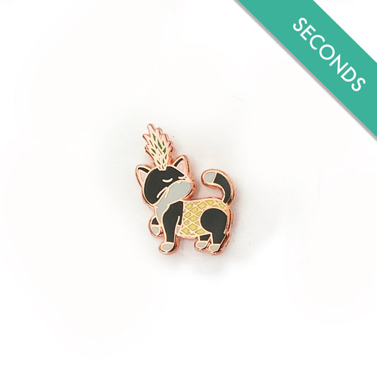 Pineapple Kitty - Pin Seconds - Small 0.85" Enamel Pin