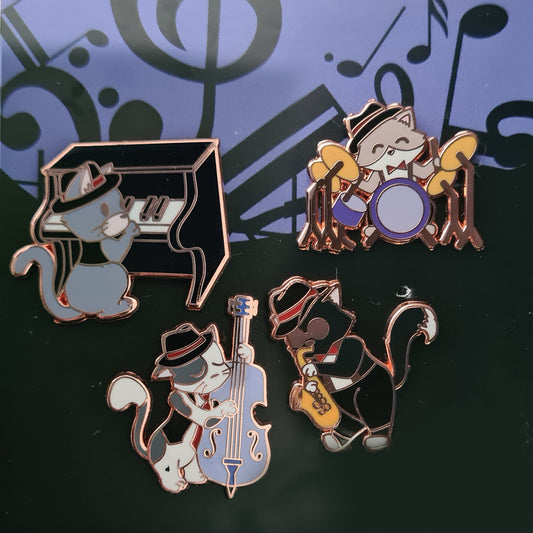 Jazz Kitties - Set of 4 Pins