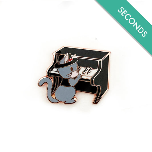 Jazz Kitties - Pin Seconds - Piano Kitty - Small Enamel Pin