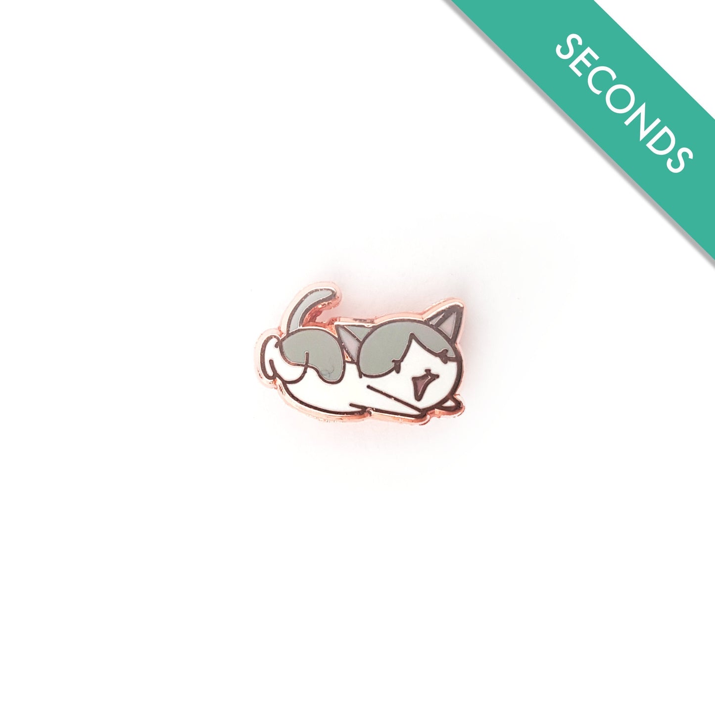 Pouncing Kitty - Pin Seconds - Tiny Enamel Pin, Mac the Special Needs Cat