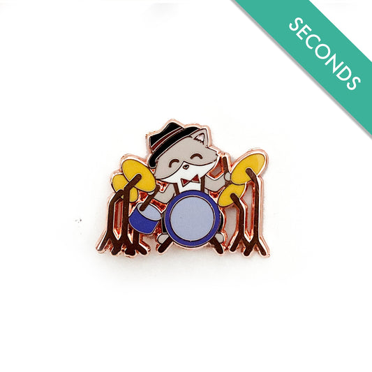 Jazz Kitties - Pin Seconds - Drummer Kitty - Small Enamel Pin