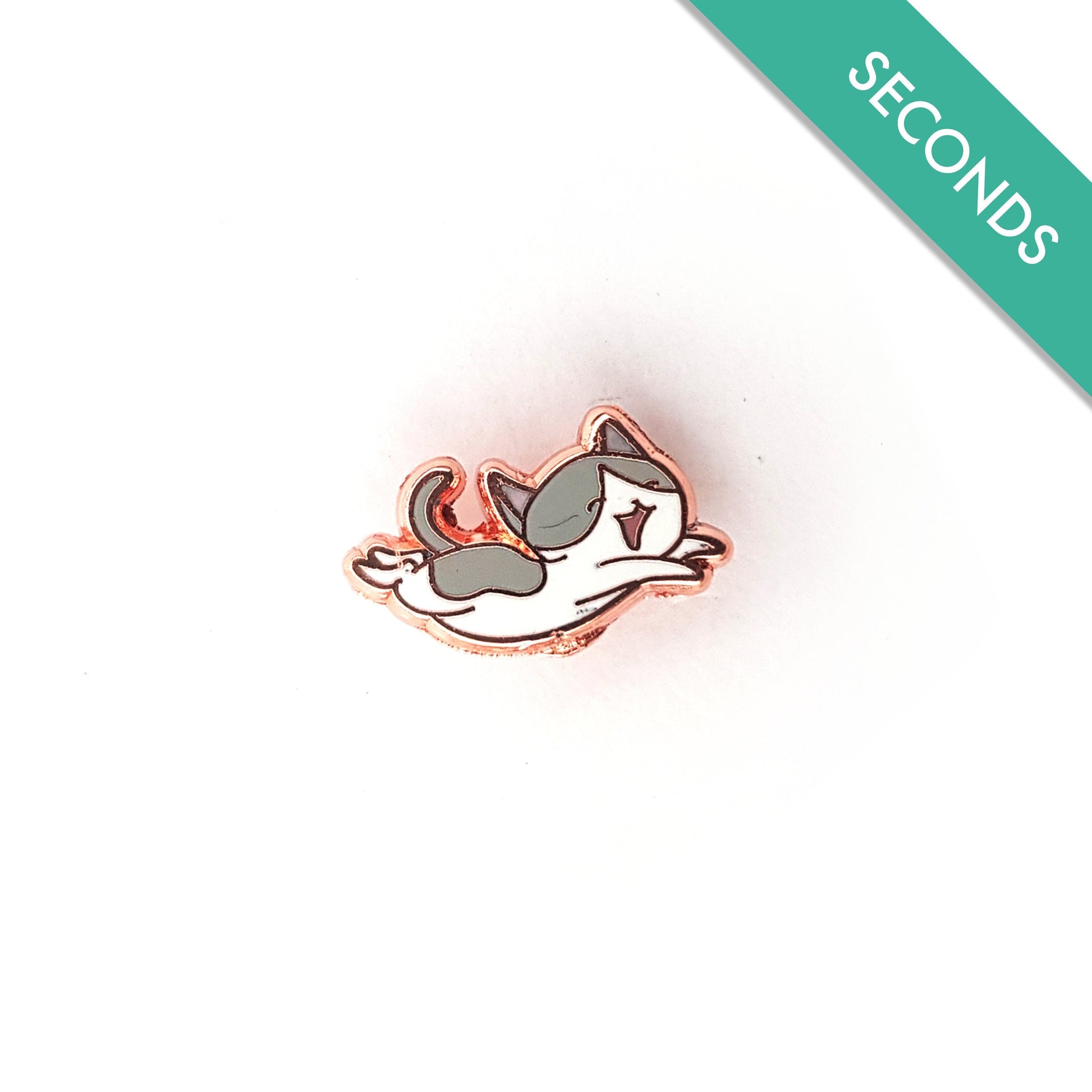 Leaping Kitty - Pin Seconds - Tiny Enamel Pin (Mac the Special Needs Cat)