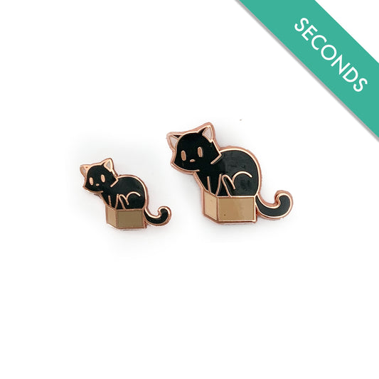 Kitty-in-a-Box - Pin Seconds Enamel Pin, Smokey