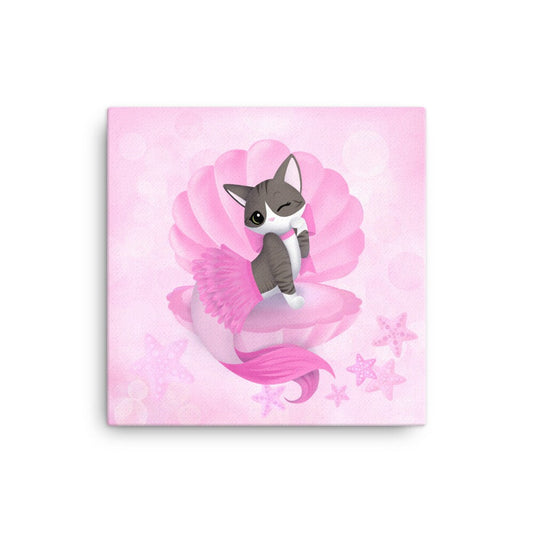 Purrmaid of the Month (Feb 2022), Purrmaid Aoife - Canvas Print 12&quot;