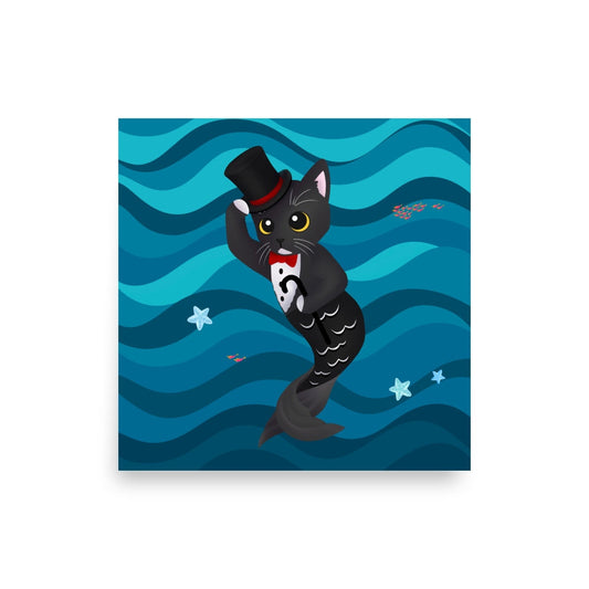 Purrmaid of the Month (Mar 2022), Purrman Dapper Dan - Poster Print