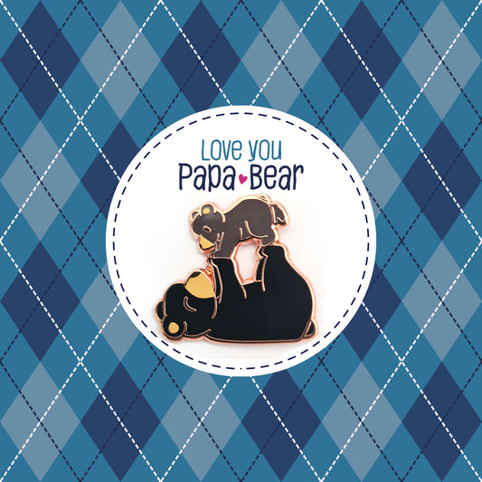 Papa Bear and Baby Bear - Playing 1.0" - Small Enamel Pin