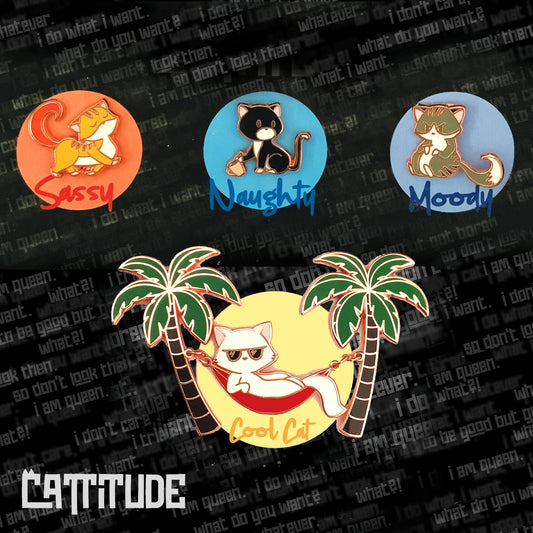 Cattitude Mini Set of 4 *EXCLUSIVE* - Cool Cat, Sassy Cat, Moody Cat, Naughty Cat