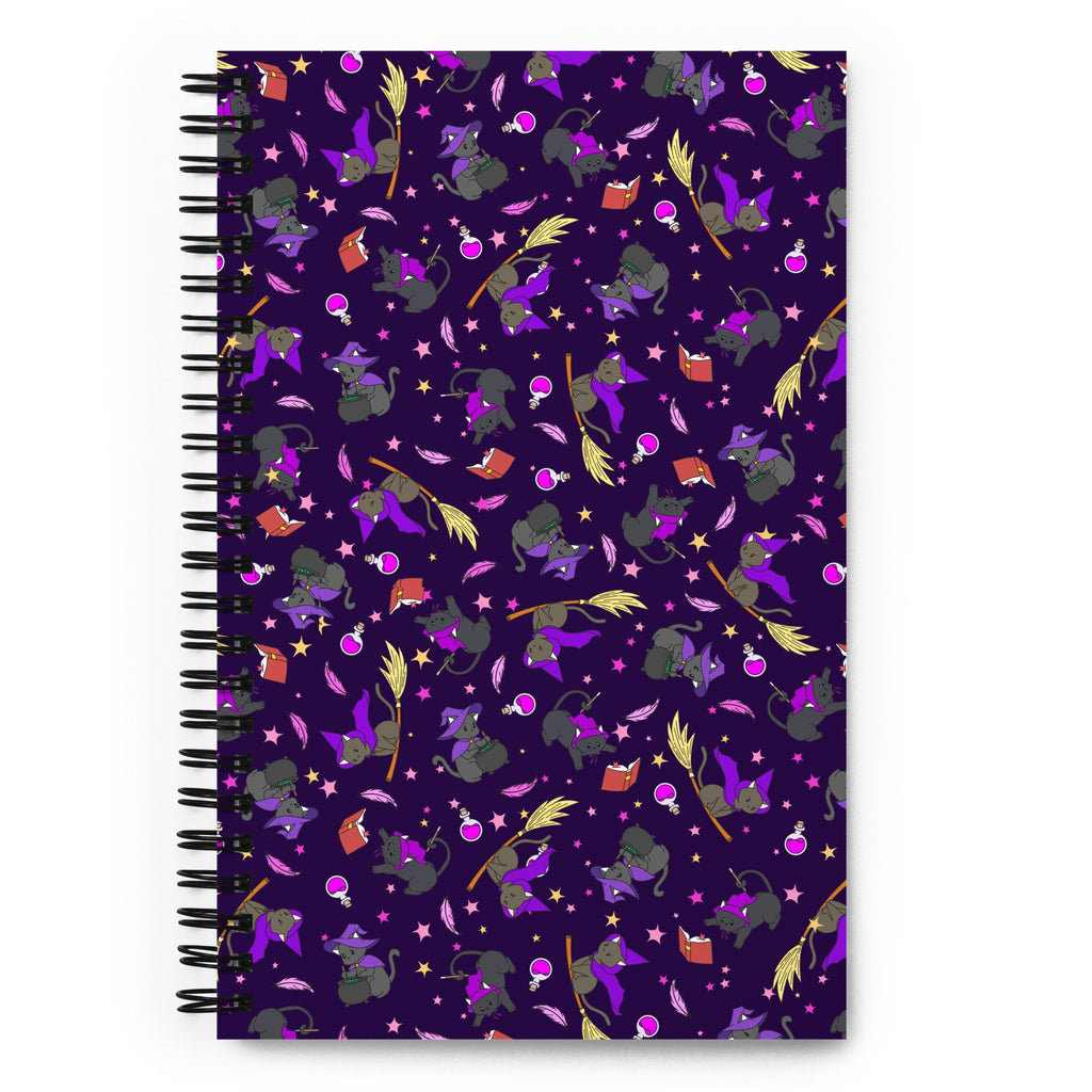 Witch Kitty Pattern - Spiral notebook