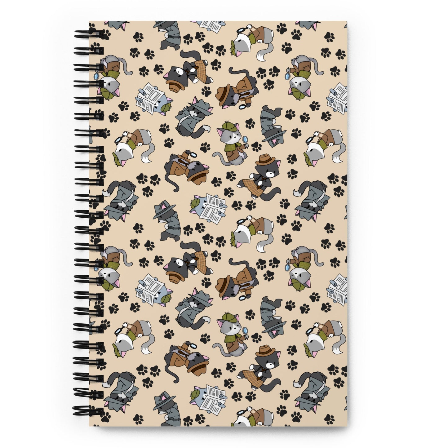 Detective Kitty Pattern - Spiral notebook