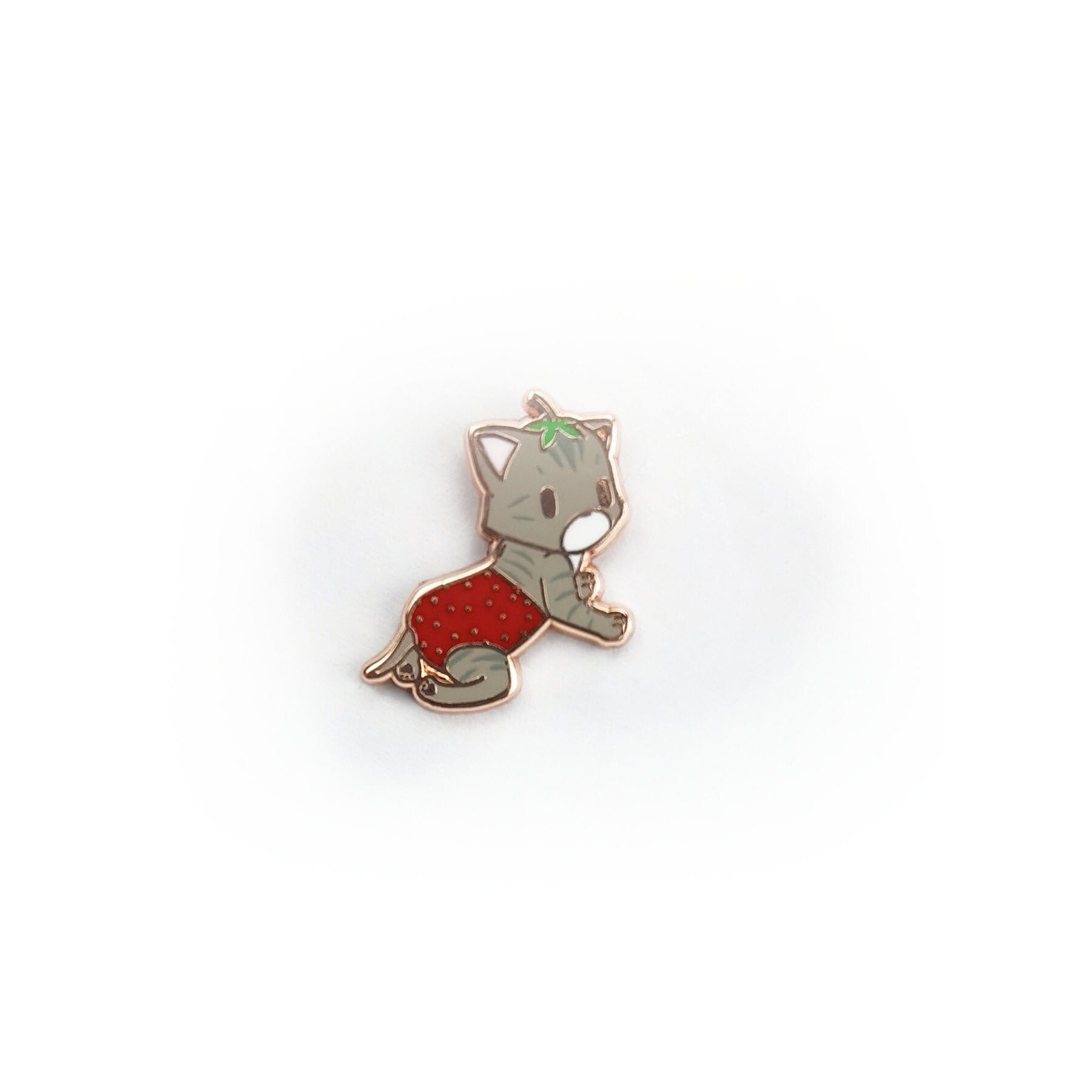 Strawberry Kitty - Small Enamel Pin, Pins, Brooches & Lapel Pins