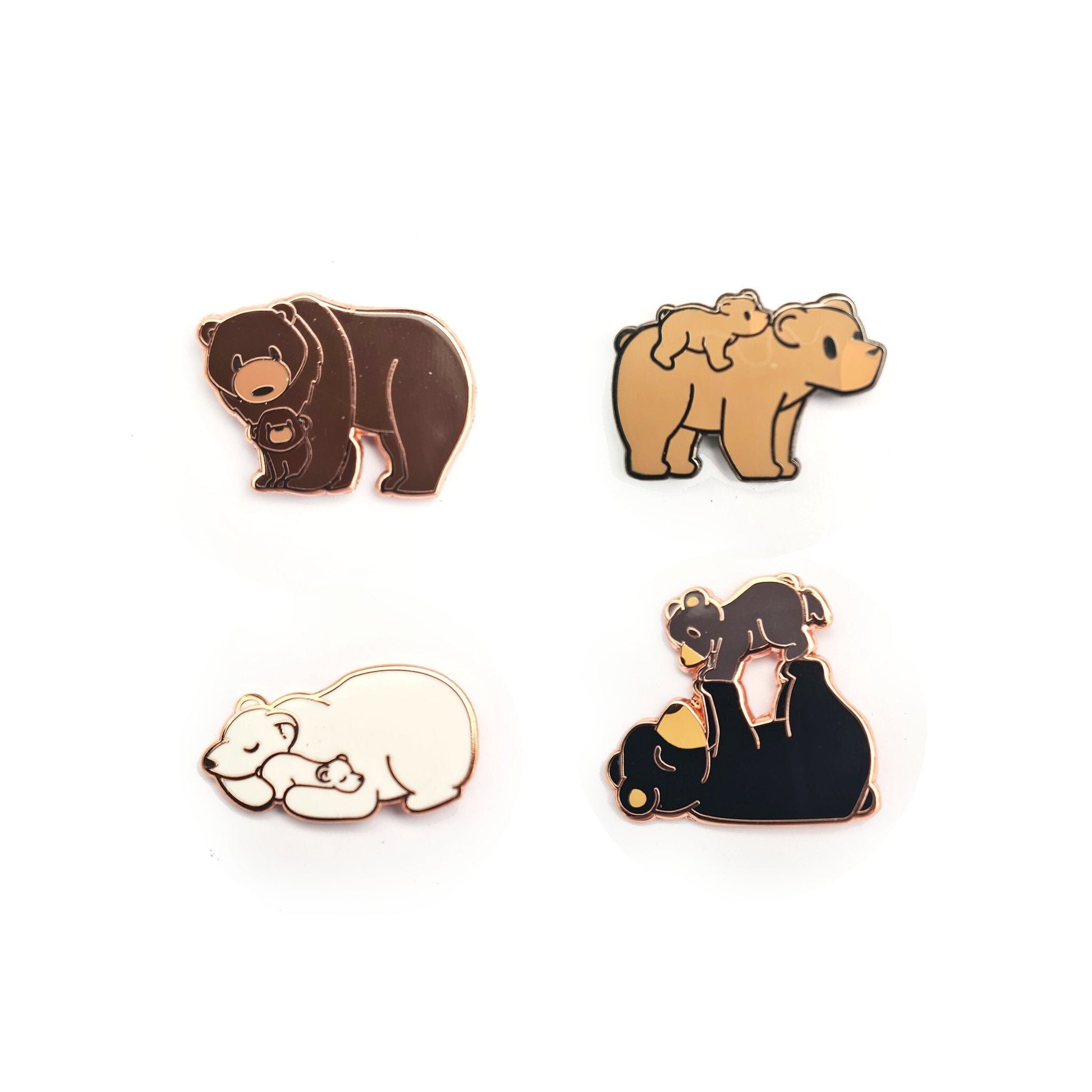 Mama Bear and Baby Bear, Sleeping - Small Enamel Pin, Mother’s Day Gift, Pins, Brooches & Lapel Pins