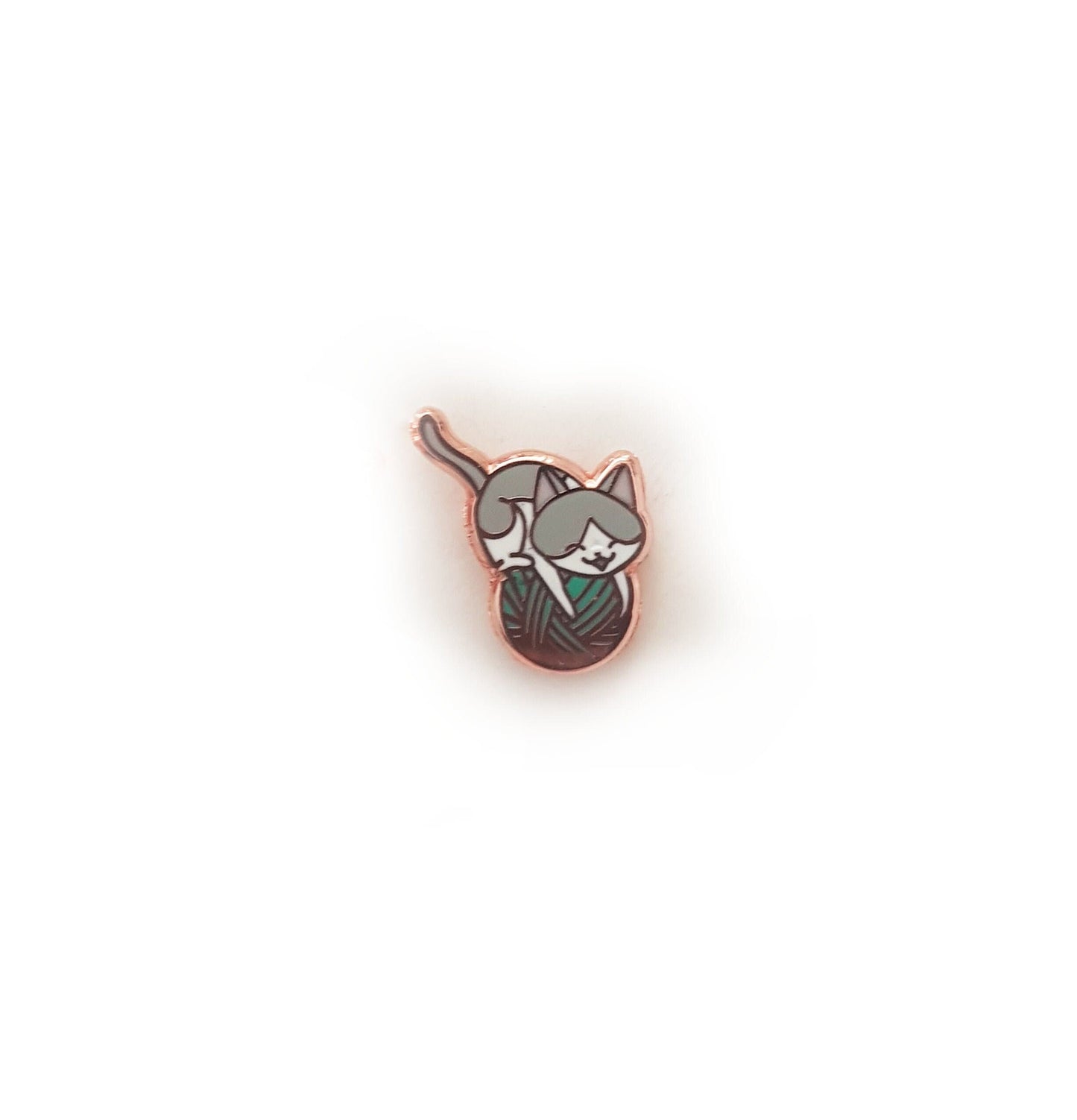 Mac the Playing Kitty - Tiny Enamel Pin (Mac the Special Needs Cat), Pins, Brooches & Lapel Pins