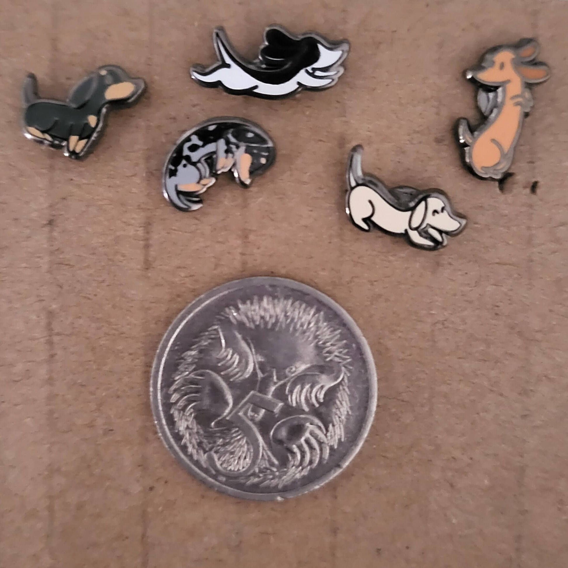 Tiny Dachshund Pins - Set of 5, Pins, Brooches & Lapel Pins