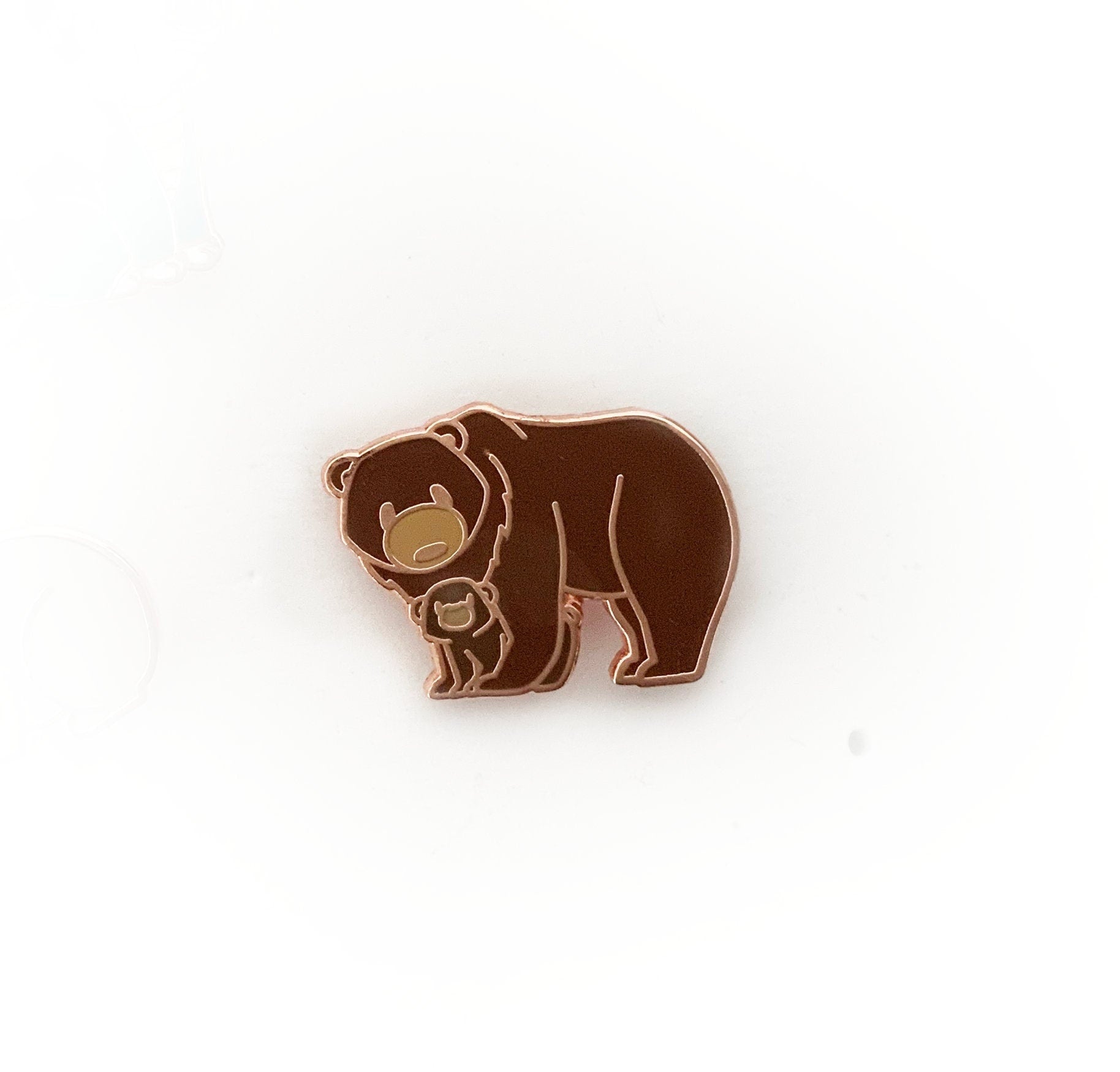 Papa Bear and Baby Bear - Bear Hug 0.75&quot; - Small Enamel Pin, Pins,