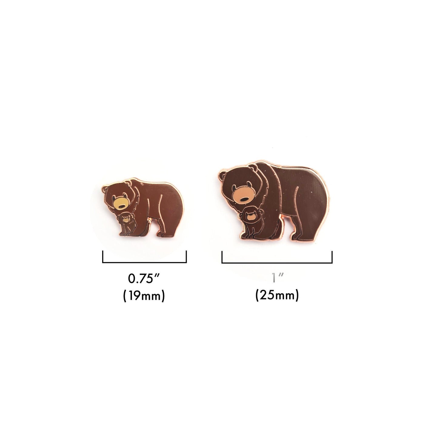 Papa Bear and Baby Bear - Bear Hug 0.75&quot; - Small Enamel Pin, Pins,
