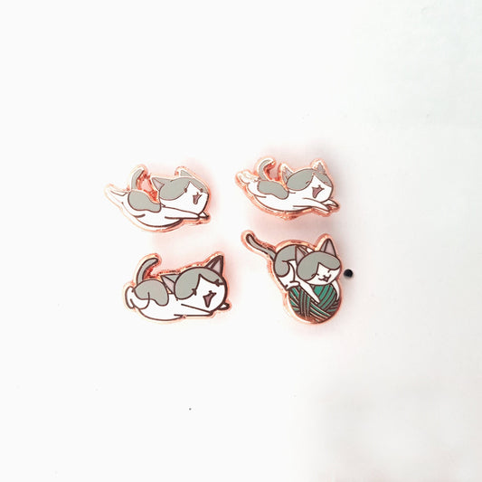 Mac the Special Needs Kitty - Tiny Enamel Pins (Set of 4), Pins, Brooches & Lapel Pins