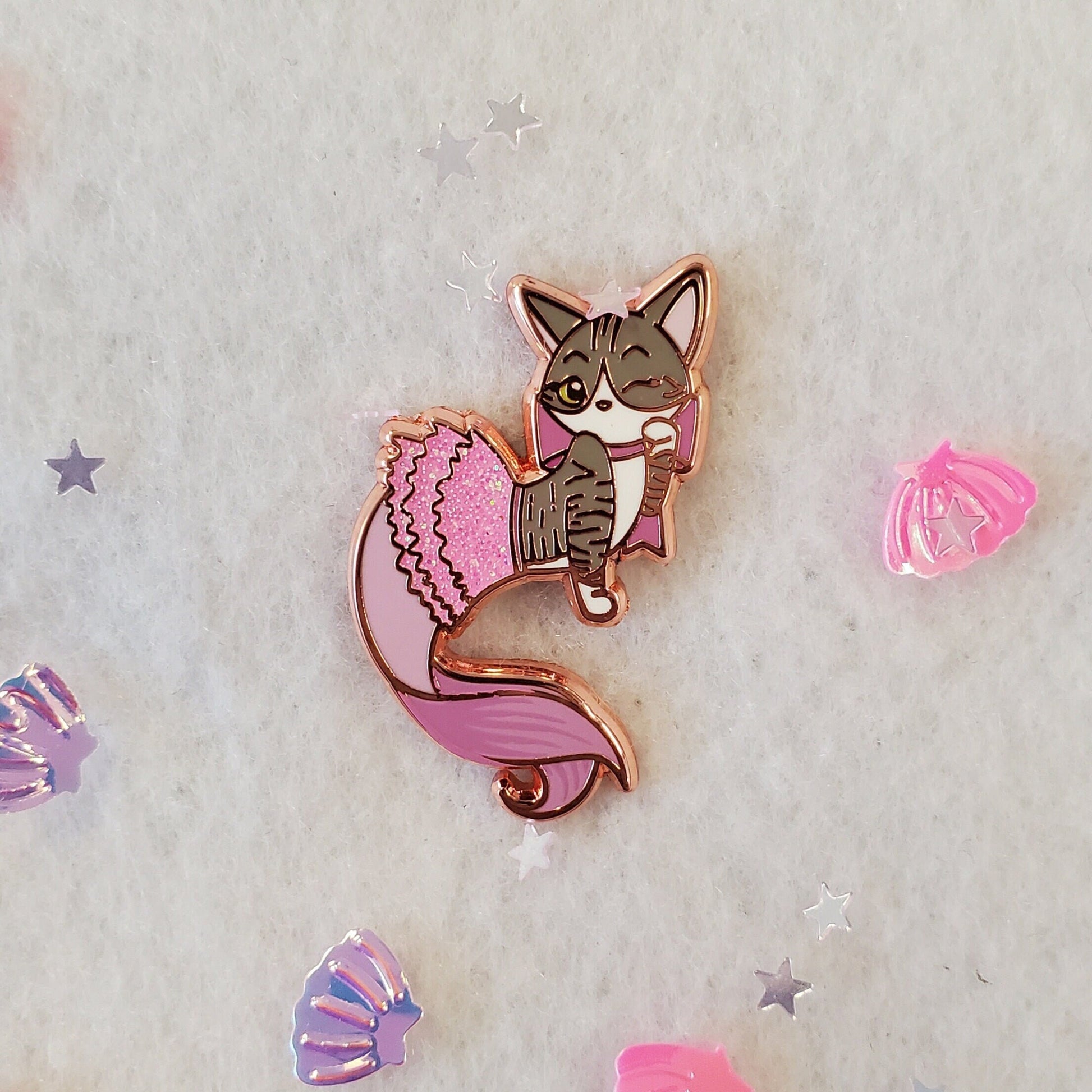 Purrmaid Aoife (Purrmaid of the Month, February 2022) - Small Enamel Pin, Charity Pin, Pins, Brooches & Lapel Pins