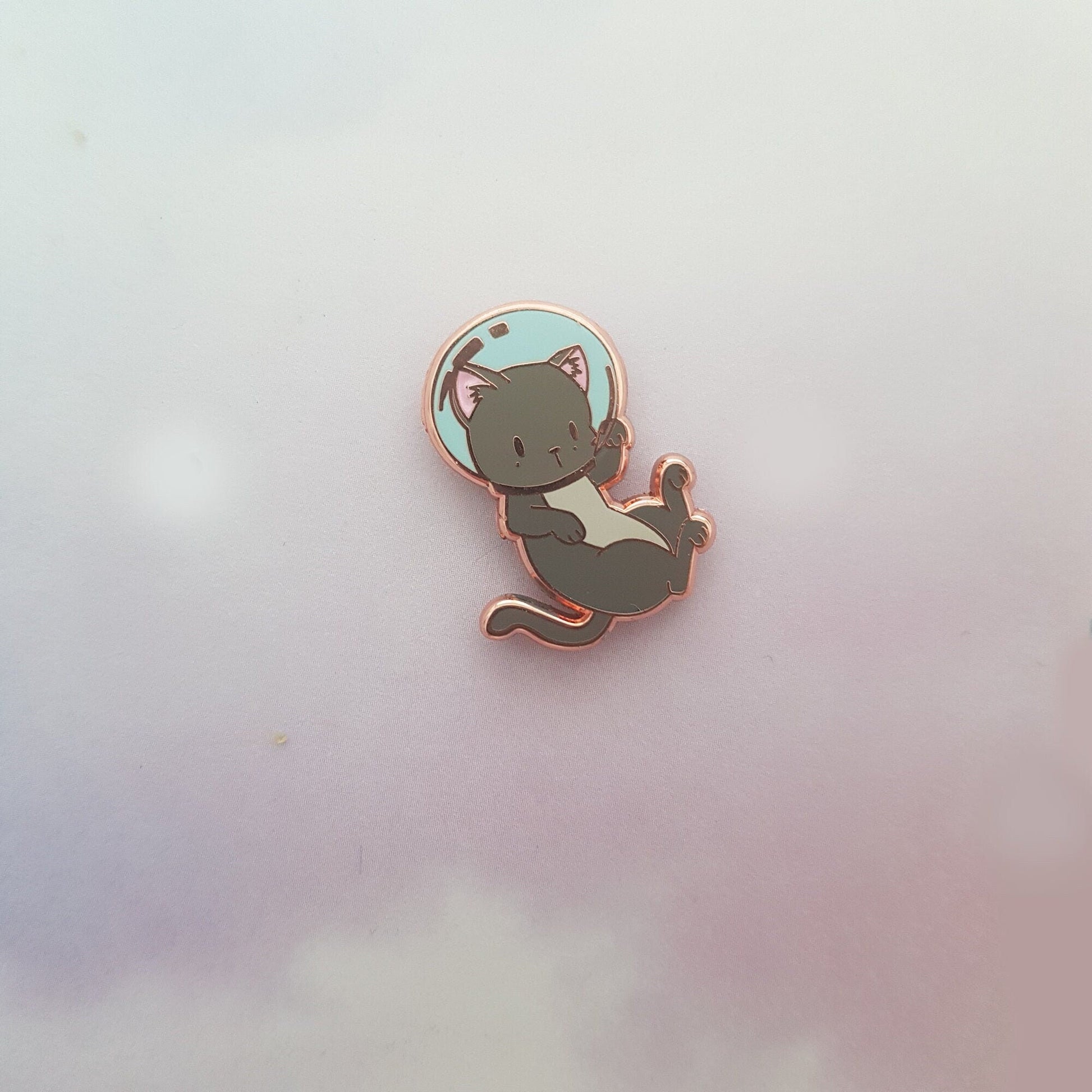 Space Kitty - Small Enamel Pin (Cosmo Kitty Lapel Pin, Kawaii Cat, Hard Enamel Pin), Pins, Brooches & Lapel Pins