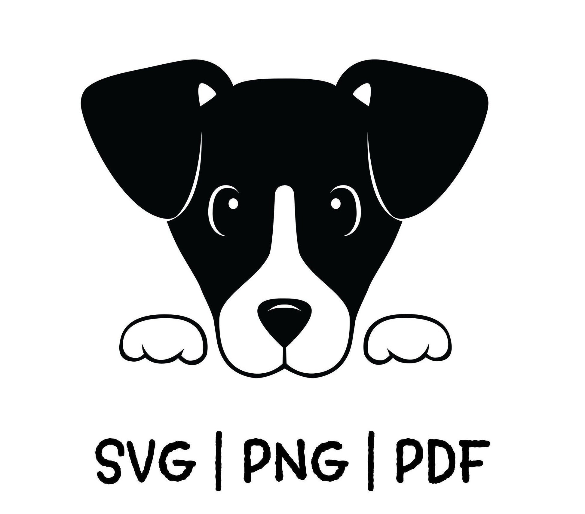 Jack Russell SVG PNG PDF Cut File, Cute Dog Peeking Over, Cutting File, Cricut, Silhouette, SVG Cut Files,