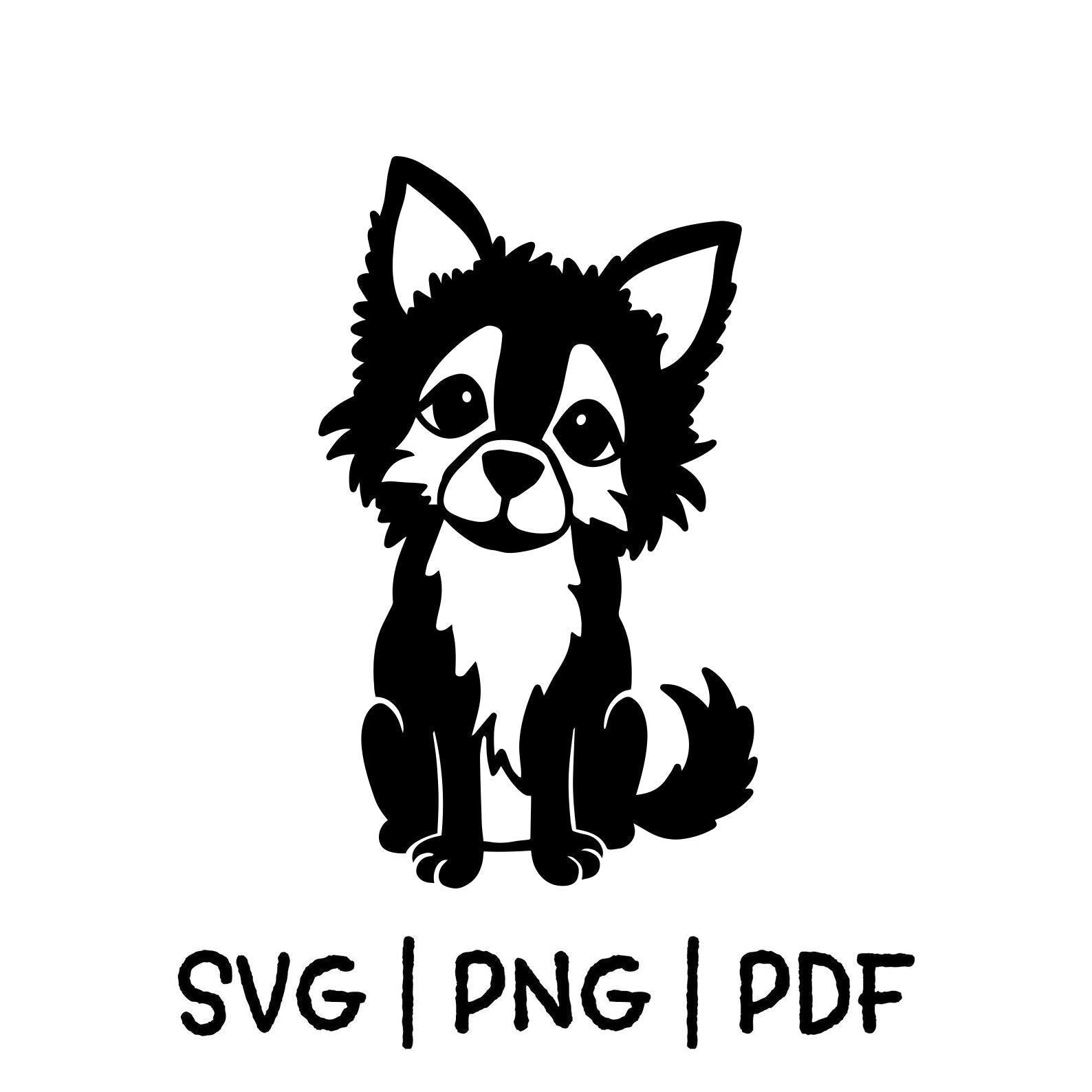 Chihuahua Long-haired SVG PNG PDF Cut File, Cute Dog Peeking Over, Cutting File, Cricut, Silhouette, SVG Cut Files,