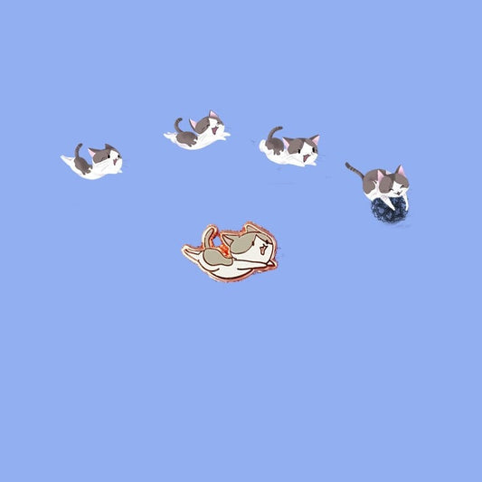 Mac the Jumping Kitty - Tiny Enamel Pin (Mac the Special Needs Cat), Pins, Brooches & Lapel Pins