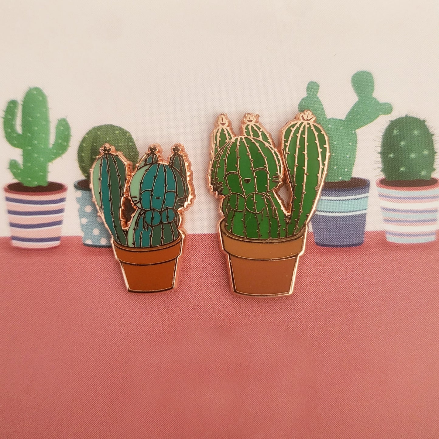 Cacti Kitties, Set of 2 Pins